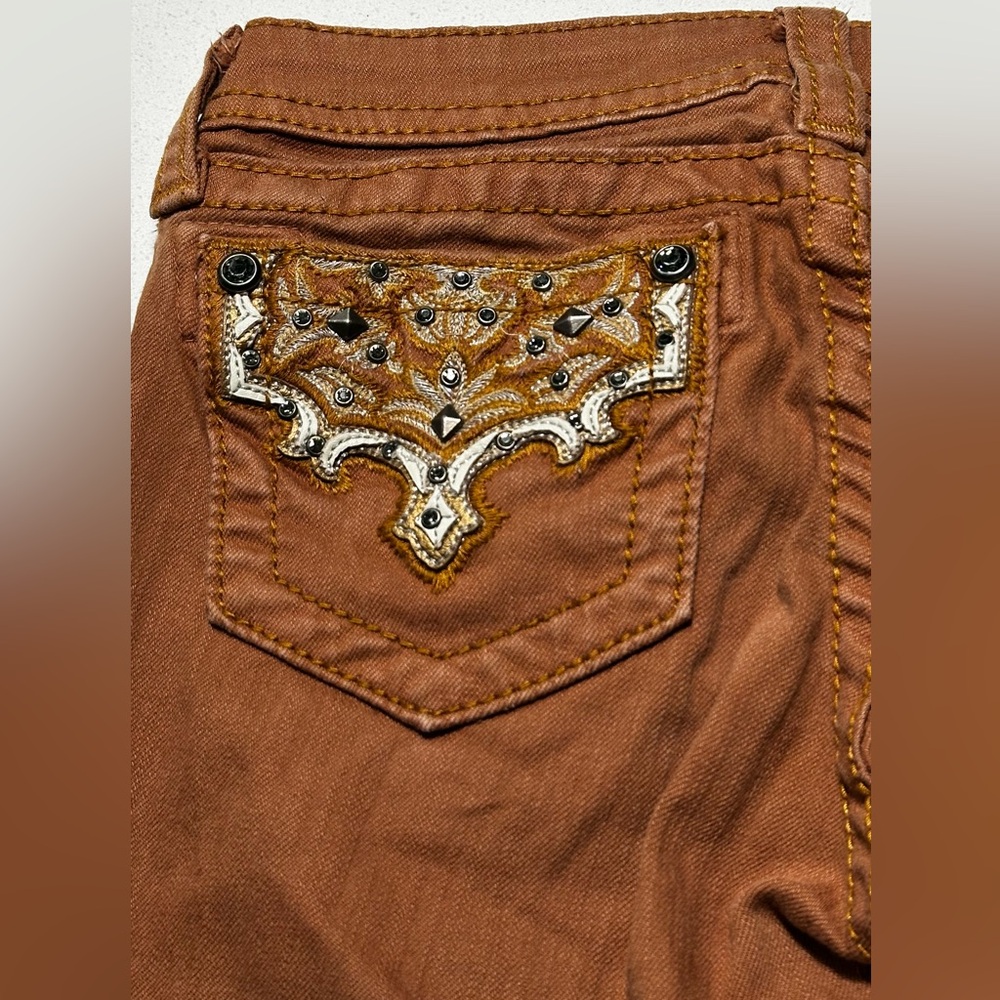 Miss Me Brown Skinny Jeans size 12 youth - Picture 9 of 9